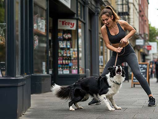 Reactive border collie on wll