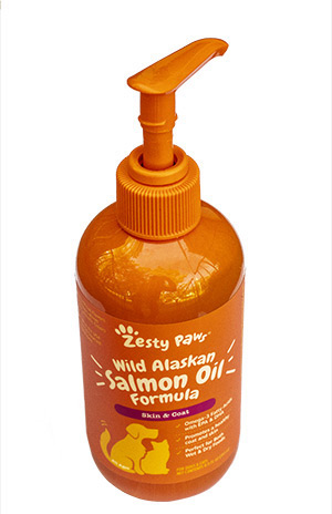 Bottle of Zesty Paws Wild Alaskan Salmon Oil